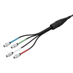 E4C 4 Channel BNC Jack Connector with blue, green, white and red labels