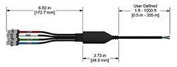 E4D 4 Channel BNC Jack Connector dimension diagram